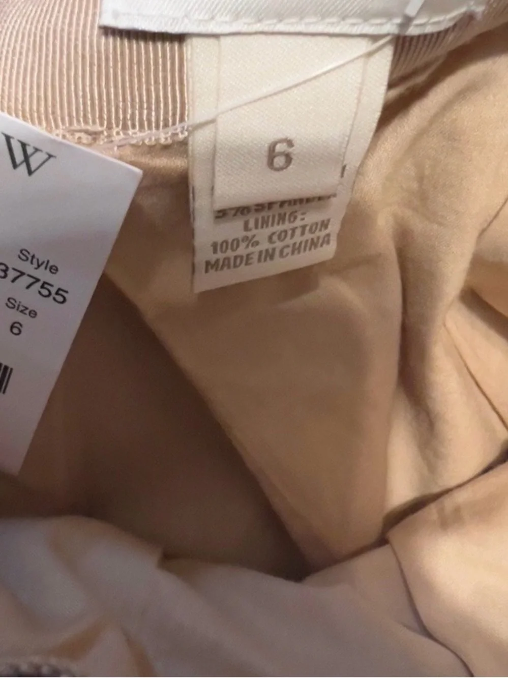 NWT, Woman’s Pleated Skirt in Light Beige